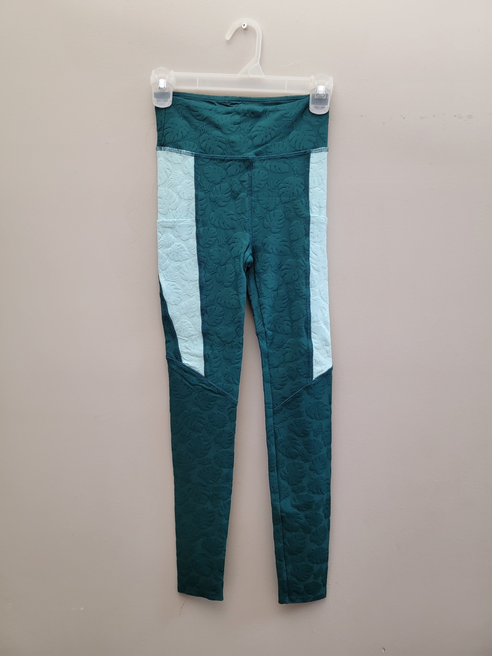 Twenty Montreal High-Rise Teal Leggings with Light Teal Side Panels Size S